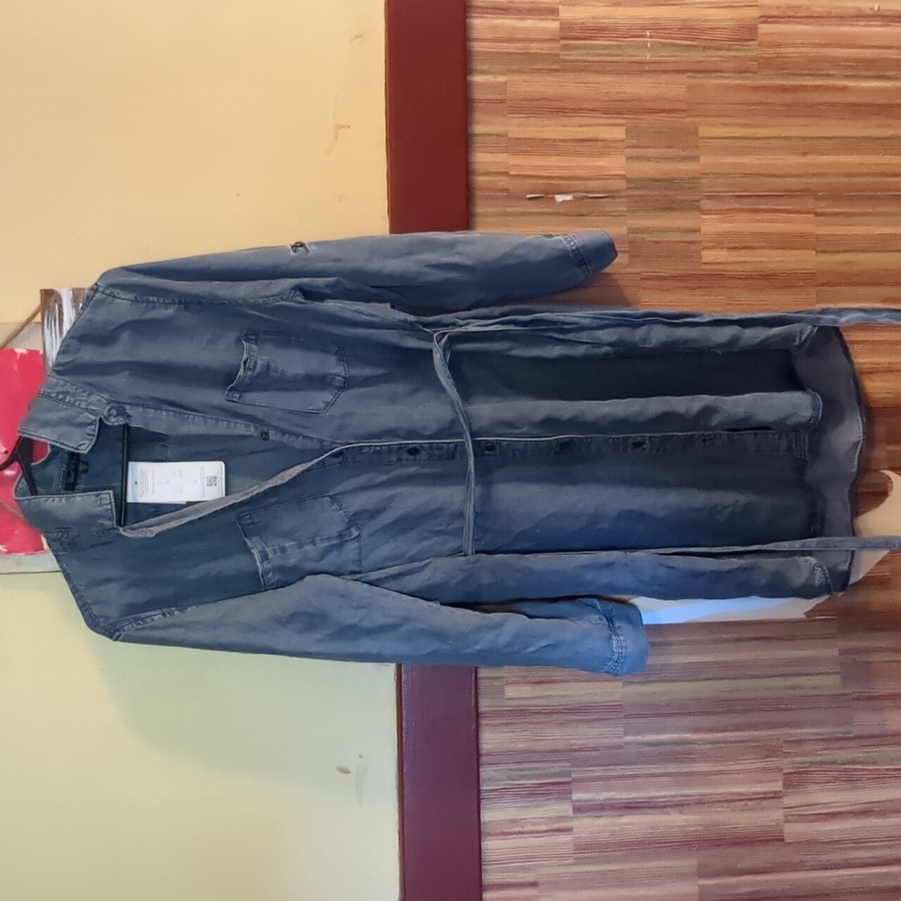 Jean shirt dress with belt, new with tags